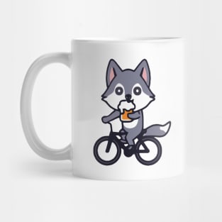 Kawaii Cute Fox On a Bike Mug